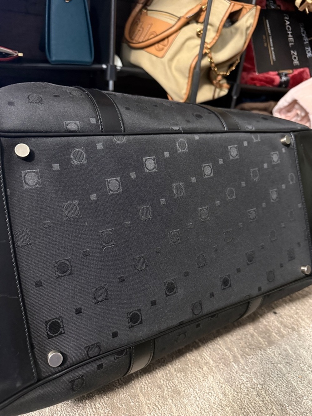 Salvatore Ferragamo Black Canvas & Leather Travel Bag - Picture 11 of 16